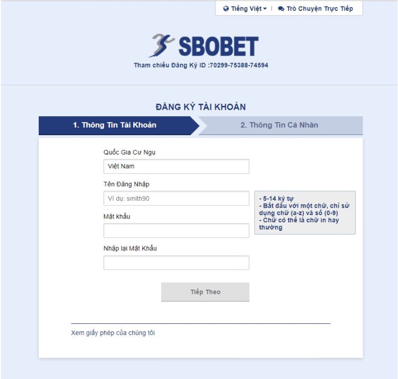Các bước đăng ký nhà cái Sbobet trên thiết bị di động